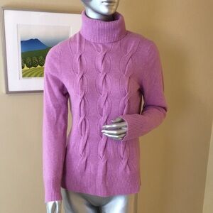 Charter Club | 2 Ply 100% Cashmere Turtleneck Oversized Cable Knit Pattern